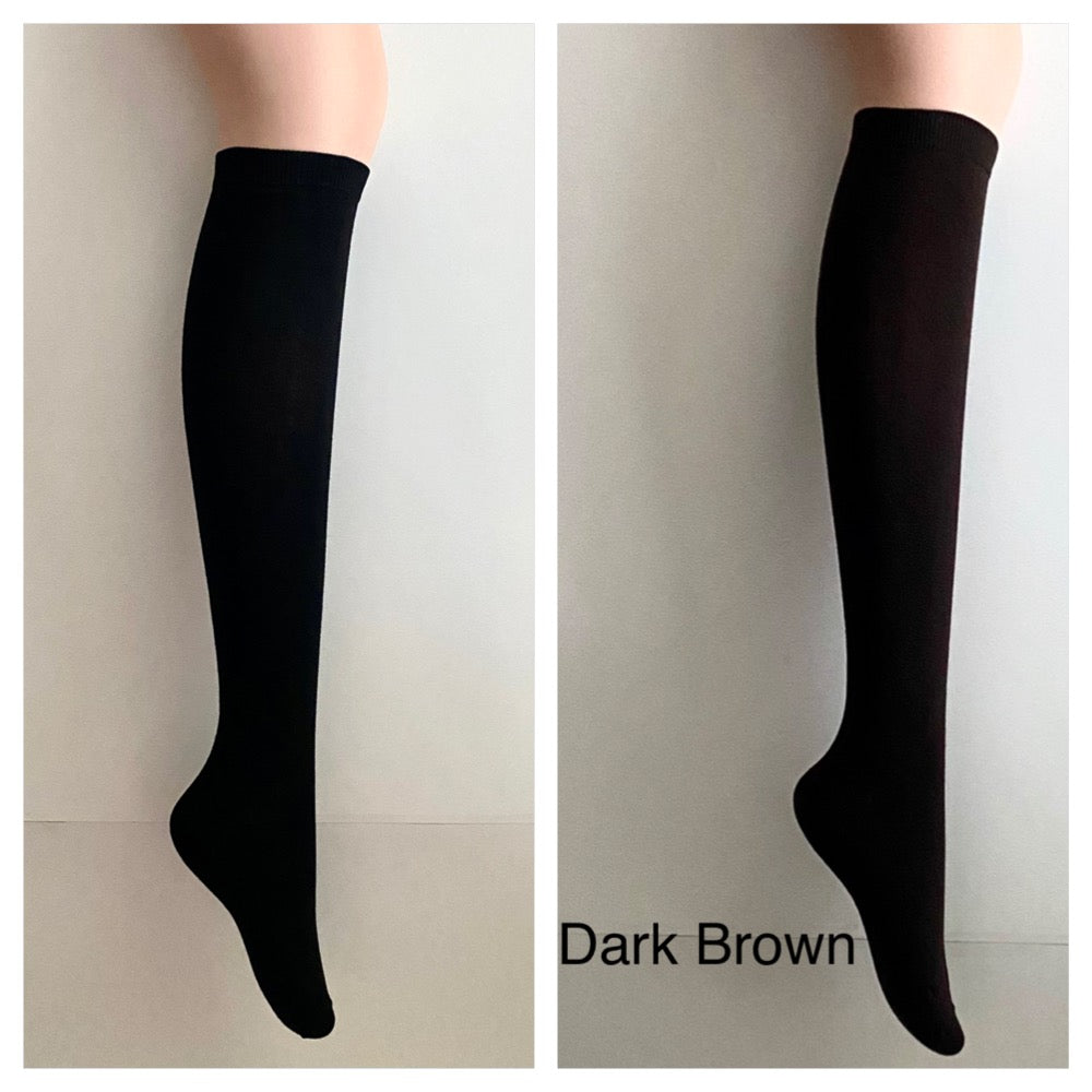 Solid Color Knee-high Socks