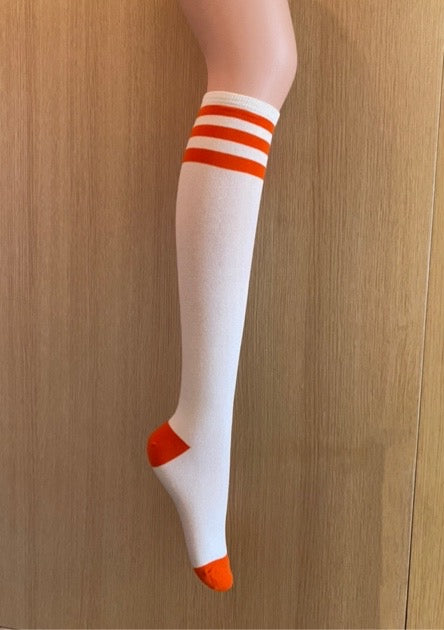 Golf Three-Striped Color Knee-high Socks ( 8 Color-Cobalt color added)