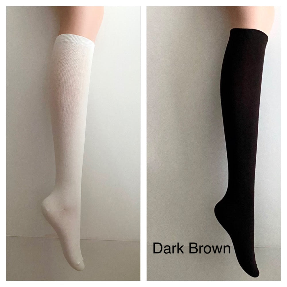 Solid Color Knee-high Socks