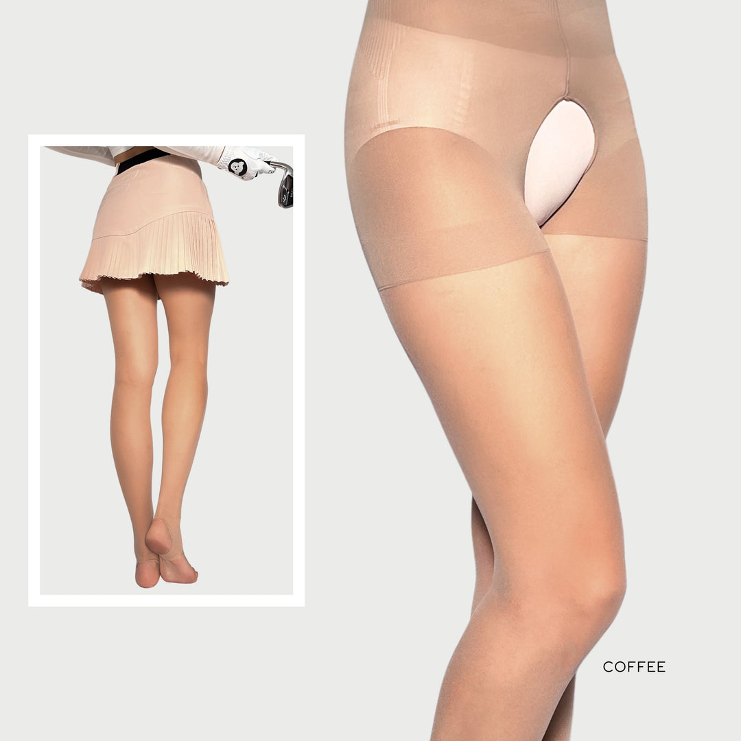 Women's Premium Crotchless 30D Golf Stockings Pantyhose