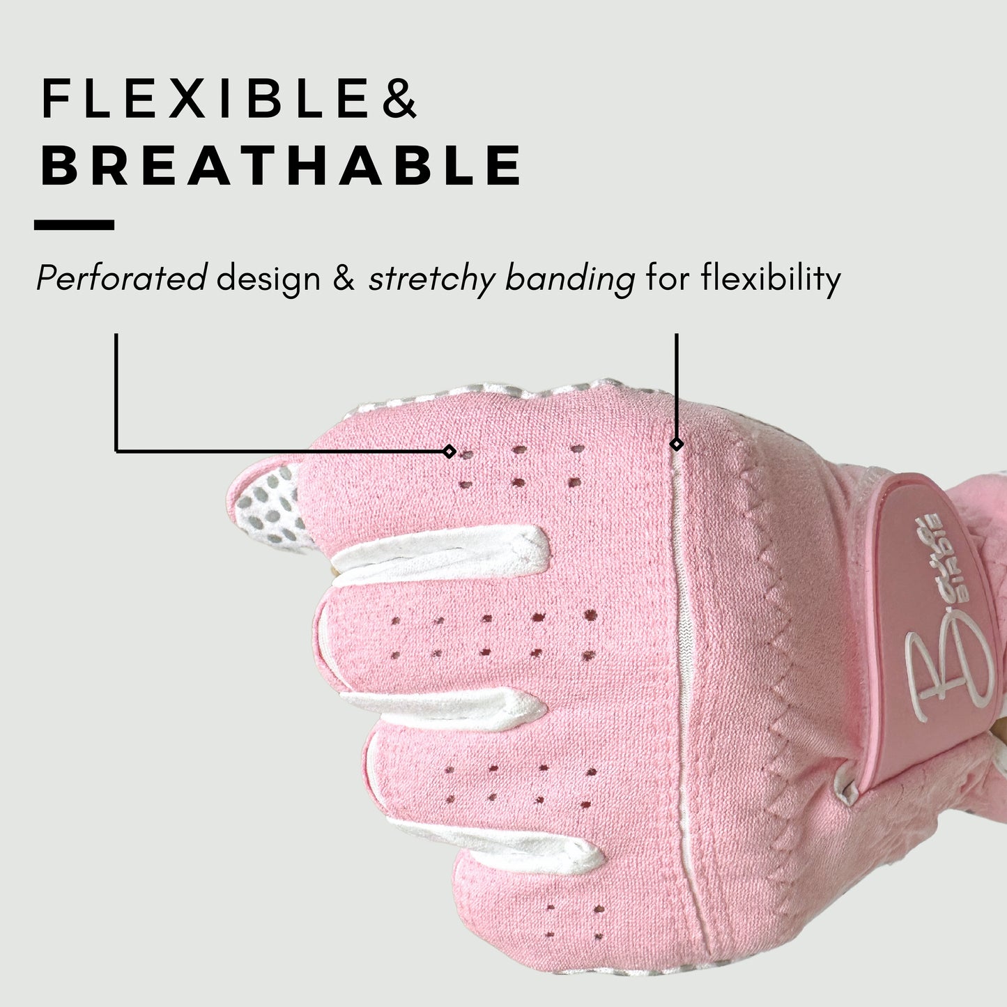 [BAROBIRDIE] Pink 2 Pack Left-Hand Golf Gloves for Women Non-Slip Extra Grip