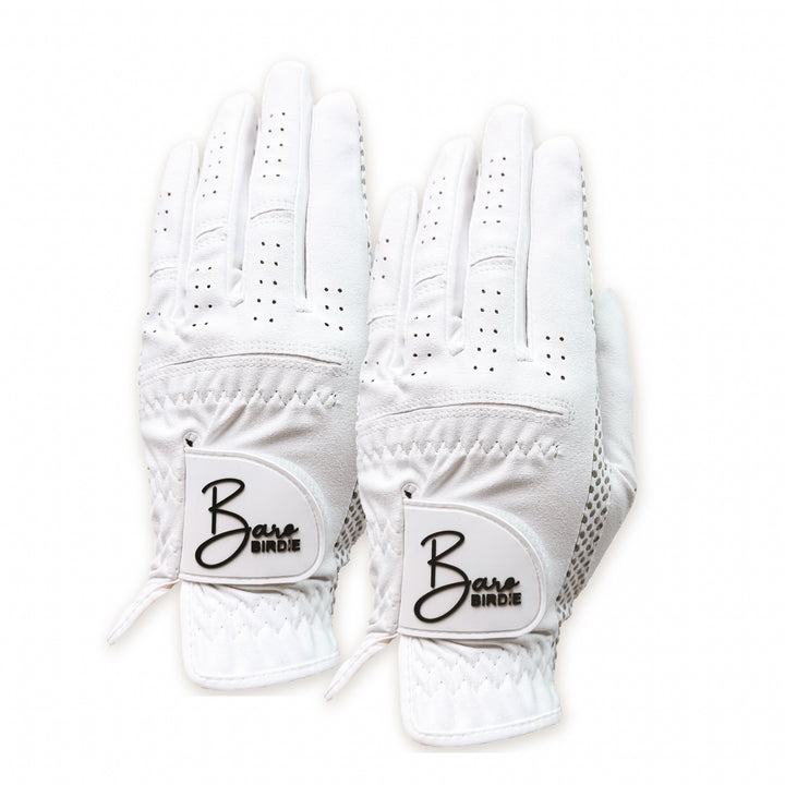 Women's White 2 Pack Left-Hand Golf Gloves for Non-Slip Extra Grip