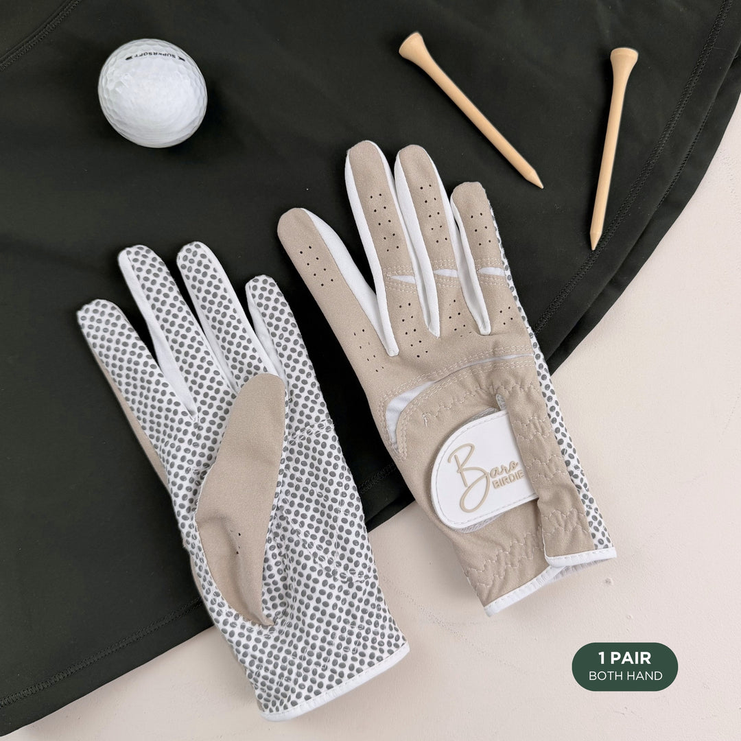 Women's Beige 1 Pair Both Hand Golf Gloves