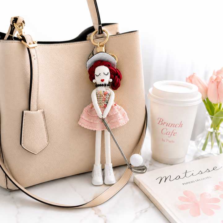 Handmade Golf Doll Bag Charm Keychain