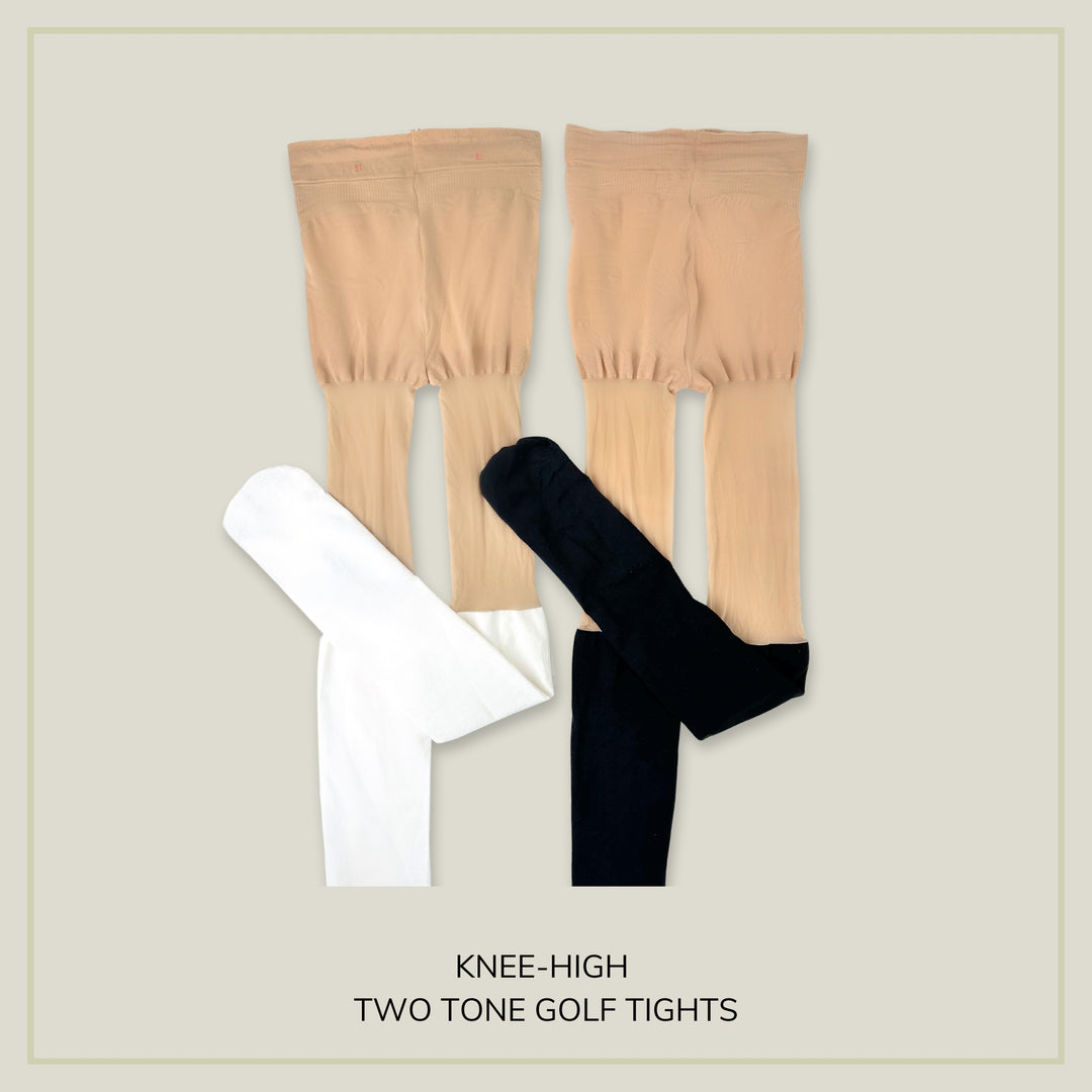 Two-Tone Knee-High Golf Pantyhose Stocking Women's UV Protection