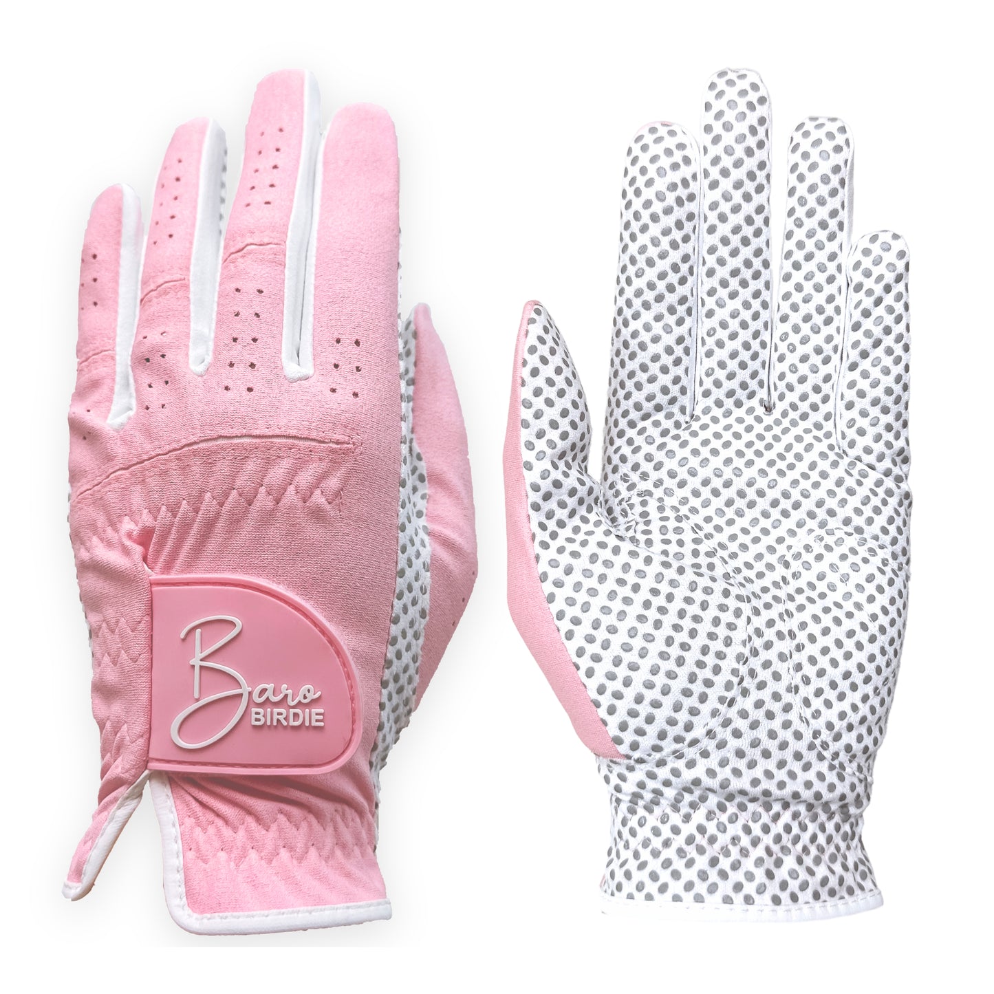 [BAROBIRDIE] Pink 2 Pack Left-Hand Golf Gloves for Women Non-Slip Extra Grip