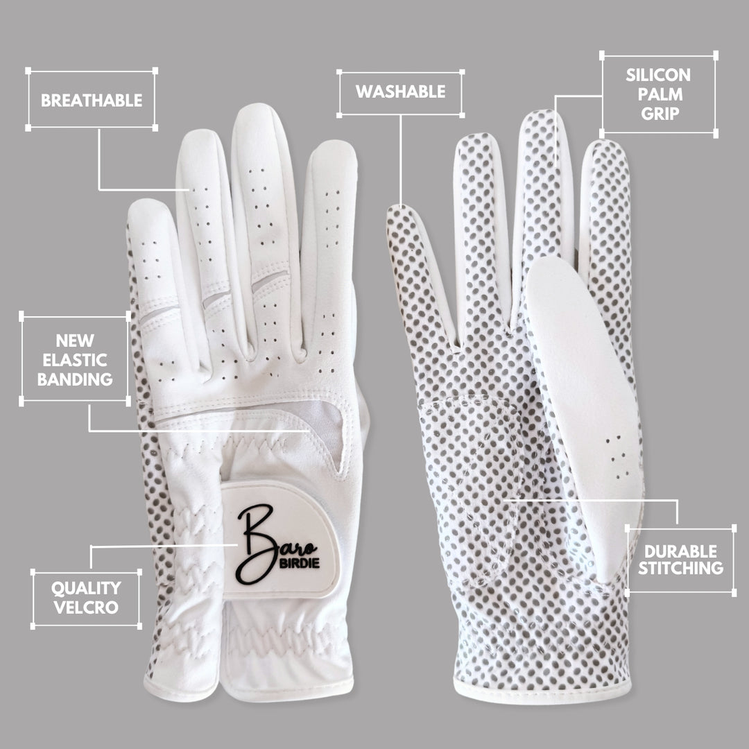 Women's White 1 Pair Both Hand Golf Gloves
