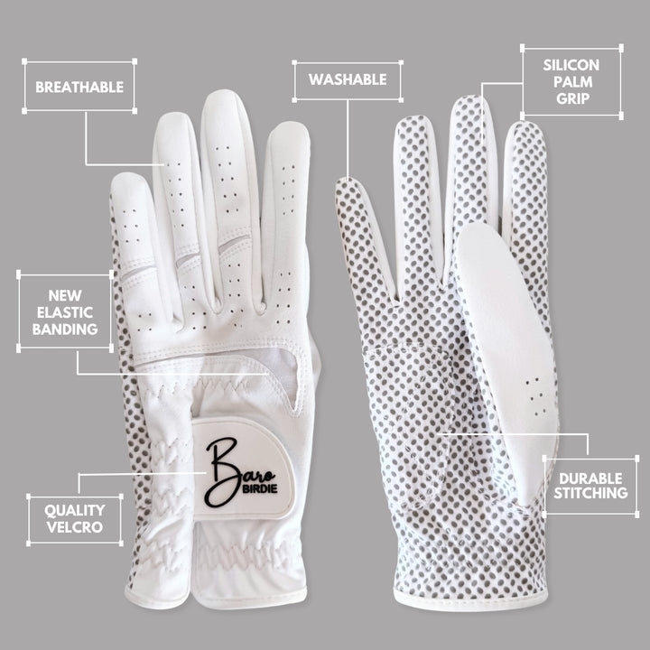Women's White 1 Pair Both Hand Golf Gloves