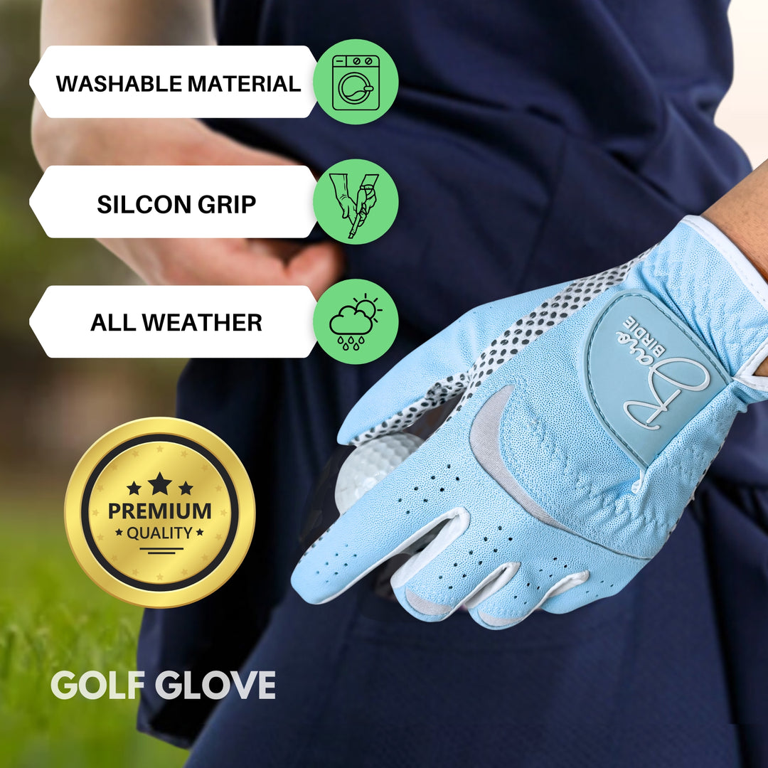 Women's Sky Blue 1 Pair Both Hand Golf Gloves