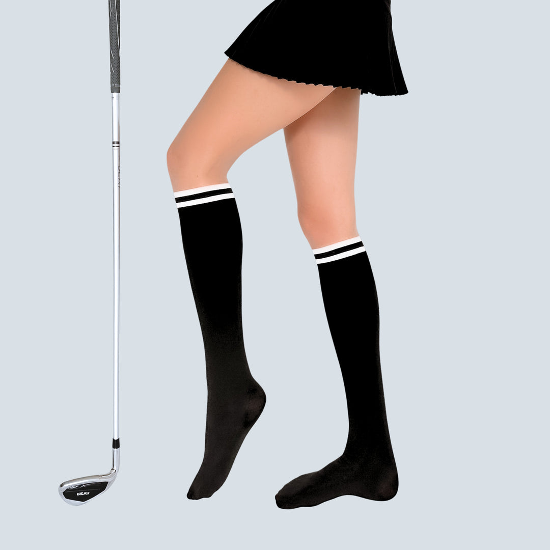 Stripe Two-Tone Knee-High Golf Stockings Pantyhose