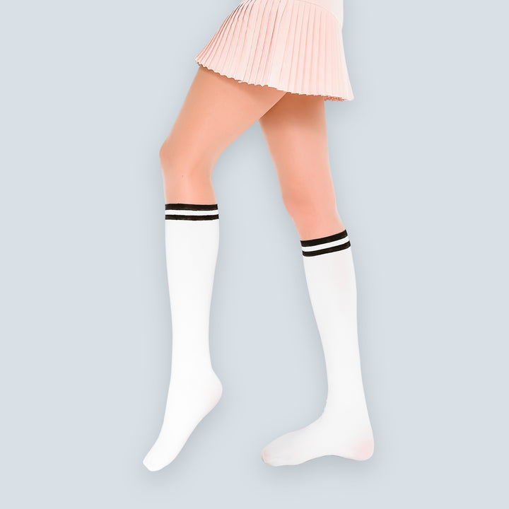 Stripe Two-Tone Knee-High Golf Stockings Pantyhose