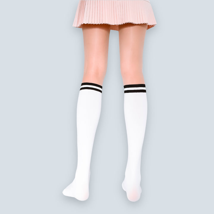 Stripe Two-Tone Knee-High Golf Stockings Pantyhose