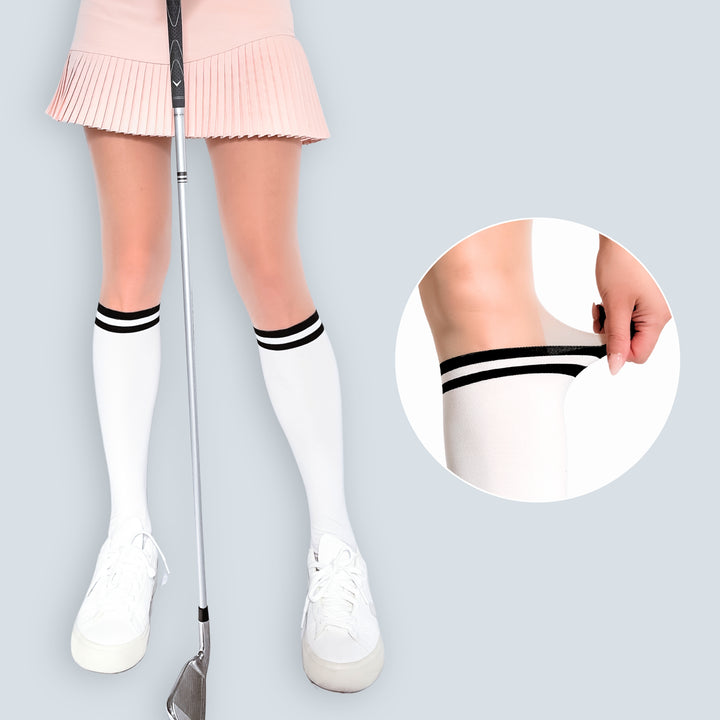 Stripe Two-Tone Knee-High Golf Stockings Pantyhose