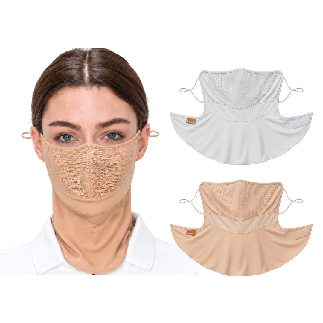 Premium Golf Cooling Face Mask White,Skin&Black