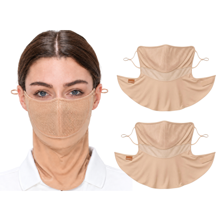 Premium Golf Cooling Face Mask White,Skin&Black