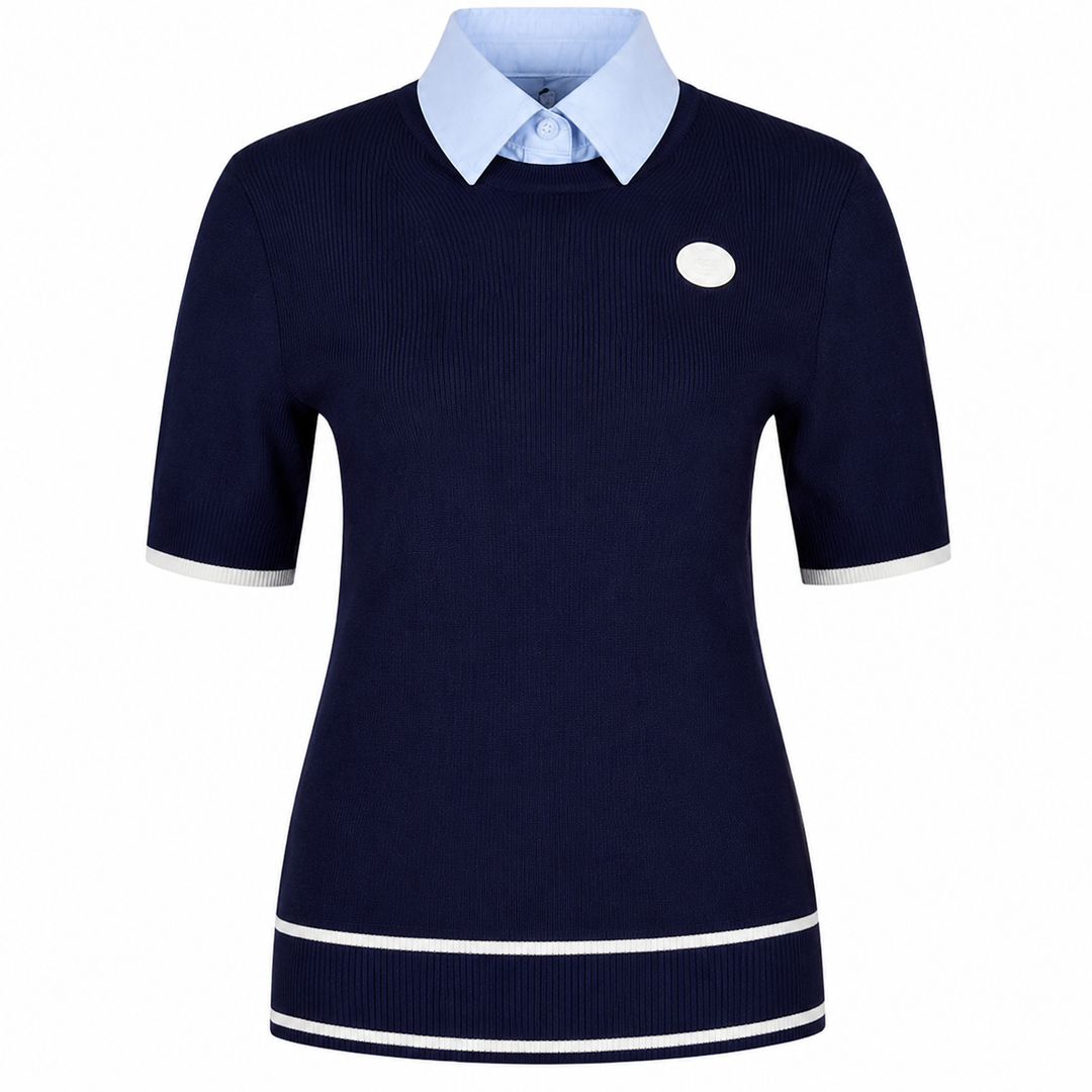 Detachable Collar Round Sweater