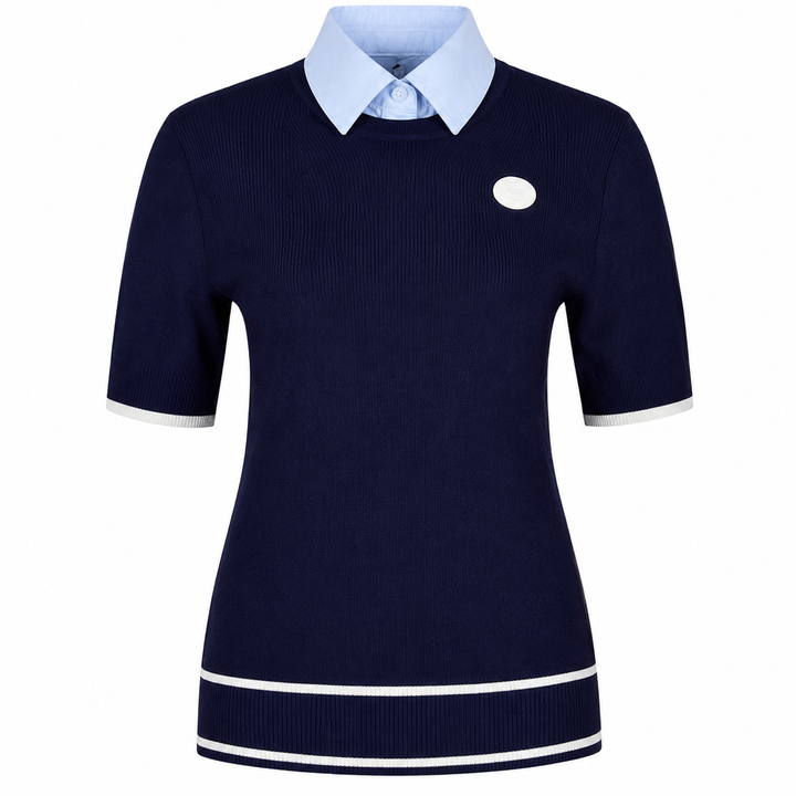 Detachable Collar Round Sweater