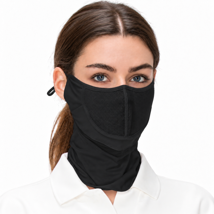 Premium Golf Cooling Face Mask White,Skin&Black