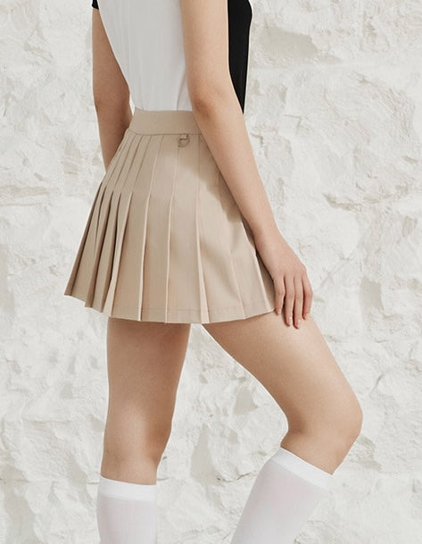 Pleated Skirt Shorts-Beige, Mint, Green