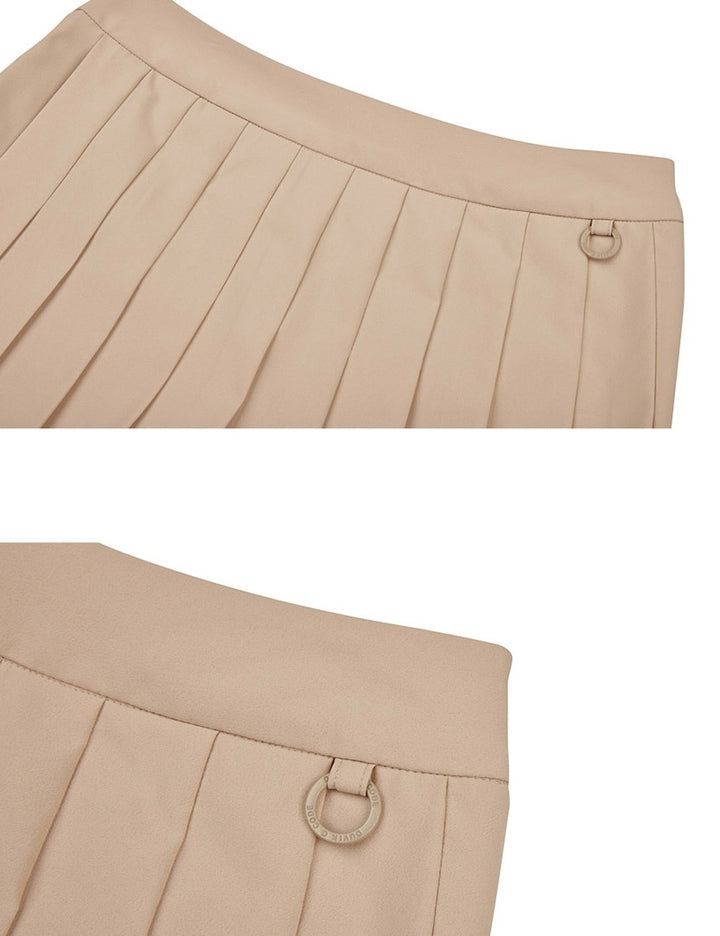 Pleated Skirt Shorts-Beige, Mint, Green