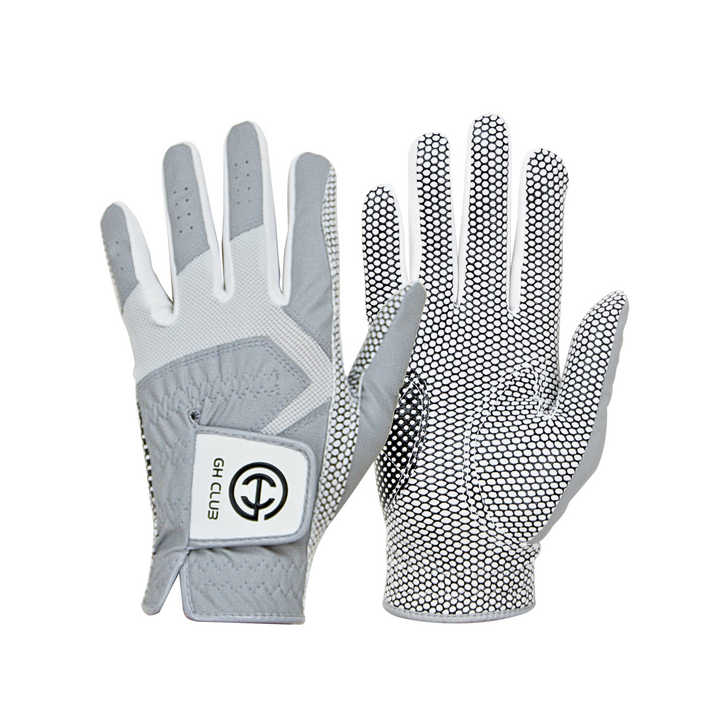 Men's Gray 2 Pack Left-Hand Golf Gloves Silicone Extra Grip