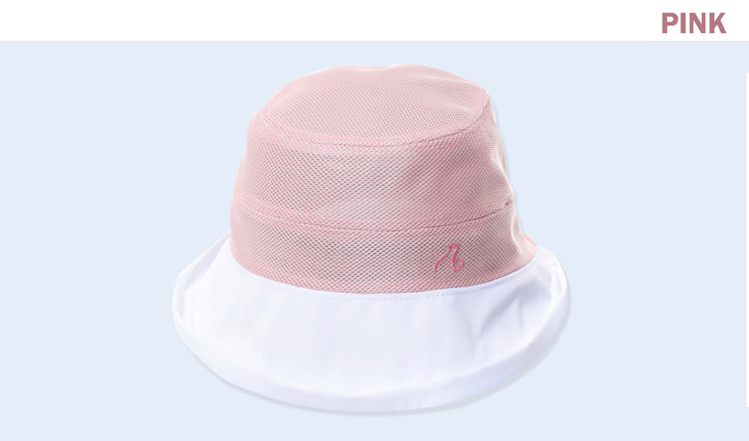 White Brim Mesh Bucket Hat