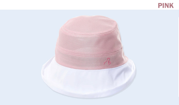 White Brim Mesh Bucket Hat