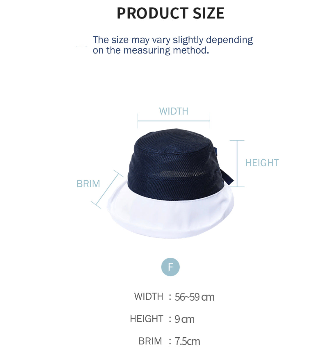 [Ariche] White Brim Mesh Bucket Hat