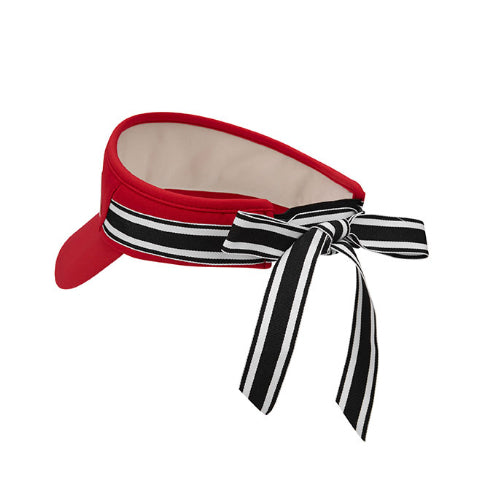 [DUVIK] Ribbon Sun Visor-Red, Light Pink, Mint,