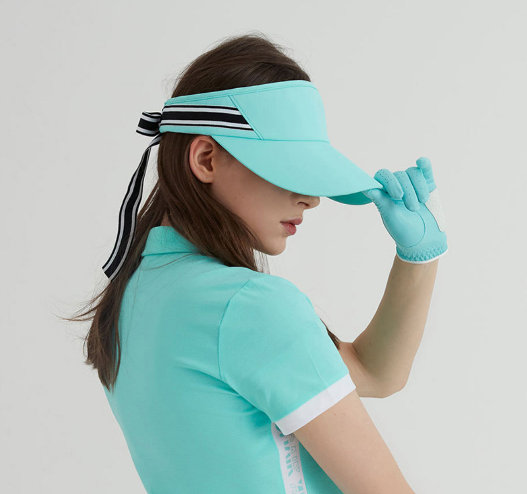 [DUVIK] Ribbon Sun Visor-Red, Light Pink, Mint,