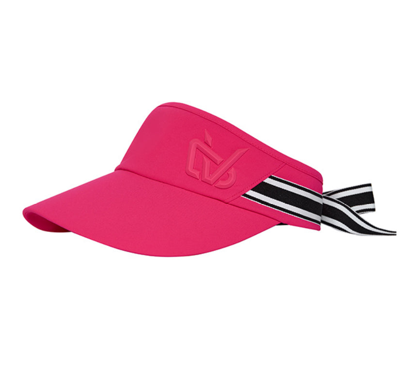 Golf Ribbon Sun Visor-White, Deep Green, Rose Pink