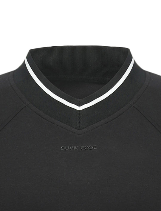 Color-block V-neck 5/8 T-shirt