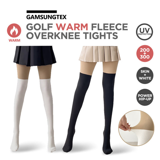 [Gamsungtex] Golf Warm Fleece Over-Knee Socks Tights