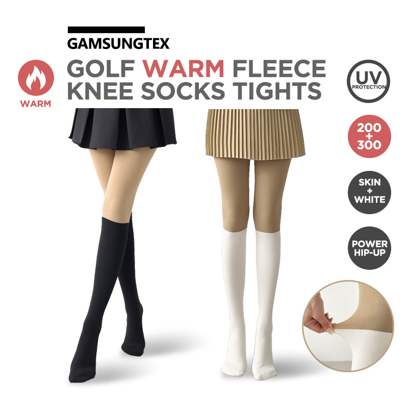 [Gamsungtex]Golf Warm Fleece Knee Socks Tights