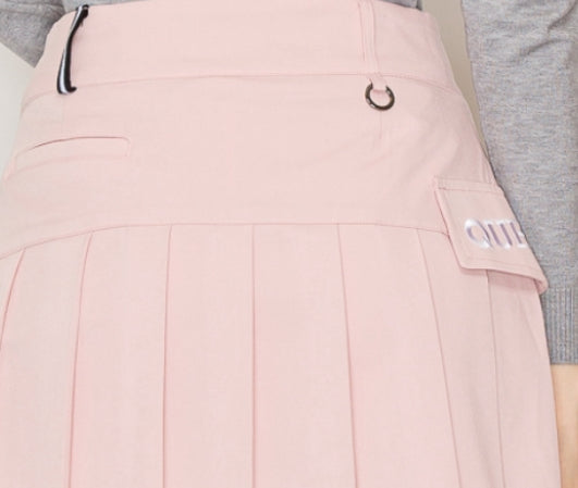 [GQ] Pink Pocket Pleated Skirt