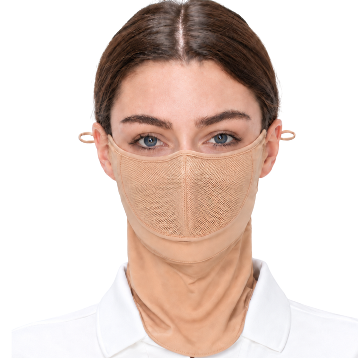 Premium Golf Cooling Face Mask White,Skin&Black