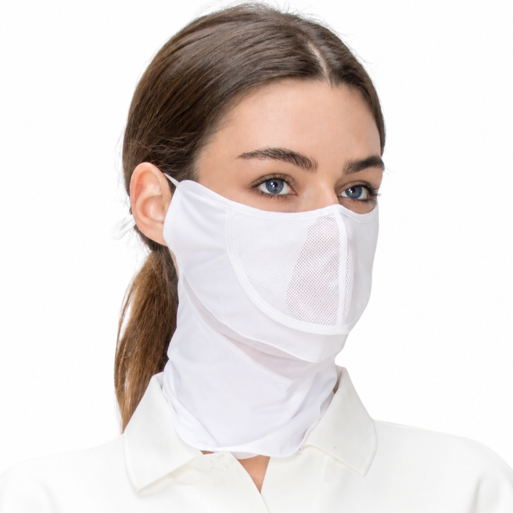 Premium Golf Cooling Face Mask White,Skin&Black