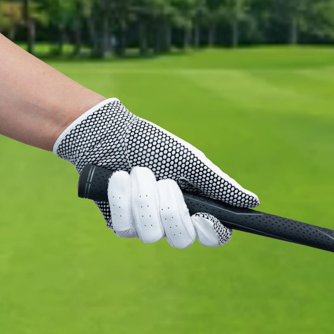 Men's White Left-Hand Golf Gloves 2 Pack Silicone Extra Grip