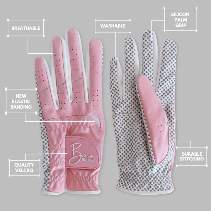 Women's Pink 1 Pair Both Hand Golf Gloves