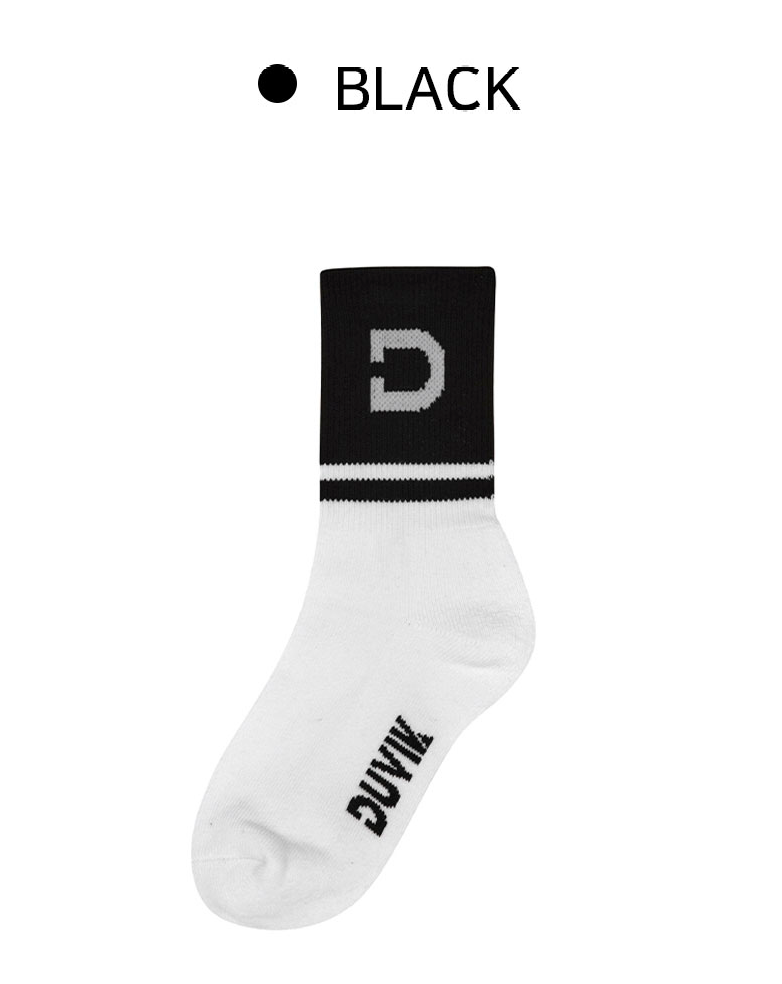 Color-blocked mid-calf socks