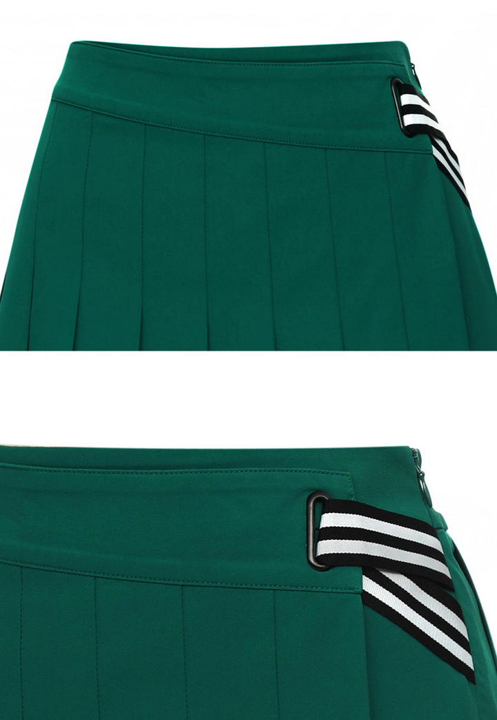 Pleated Skirt Shorts-Beige, Mint, Green