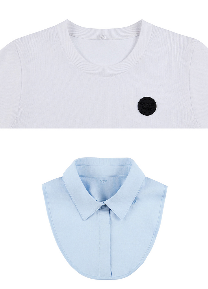 Detachable Collar Round Sweater