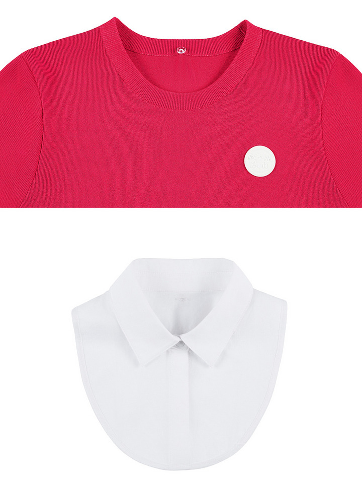 Detachable Collar Round Sweater