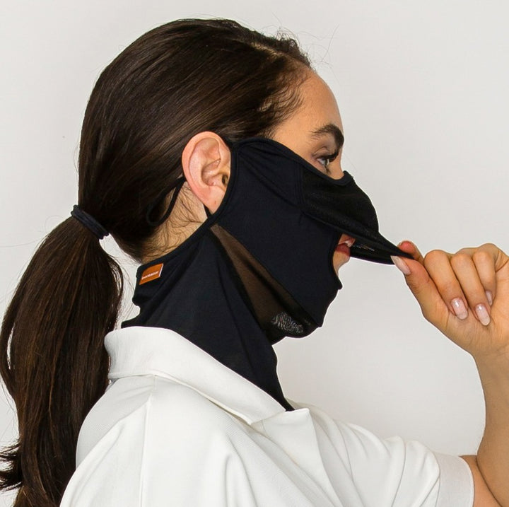 Premium Golf Cooling Face Mask White,Skin&Black