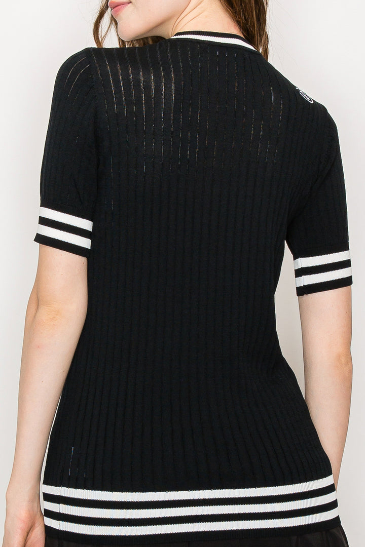 Short Sleeve Cool Knit Two Line