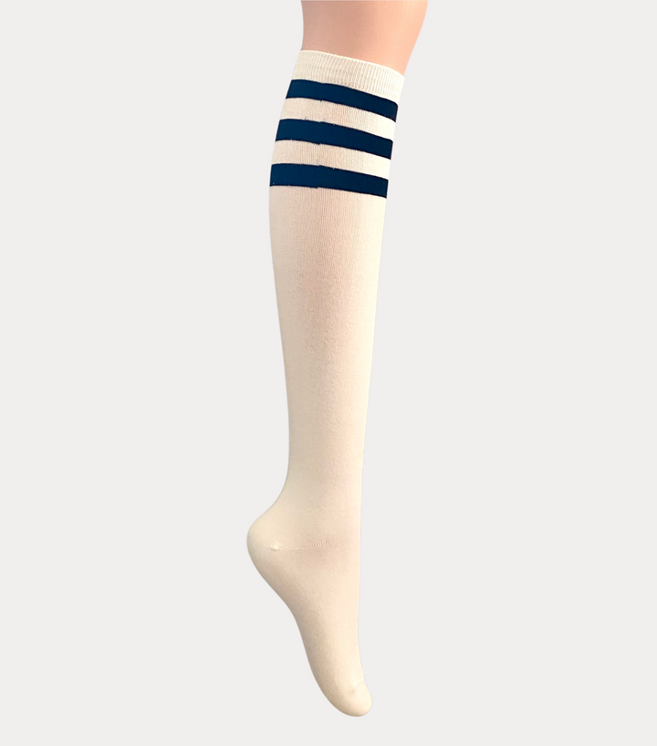 Golf Three-Striped Color Knee-High Socks