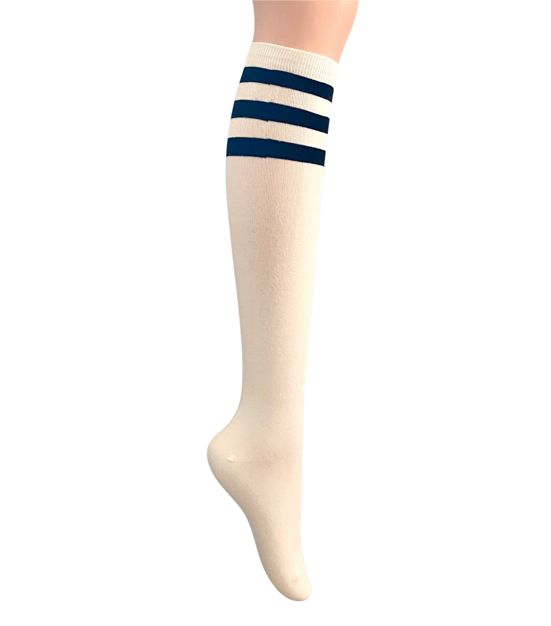 Golf Three-Striped Color Knee-High Socks