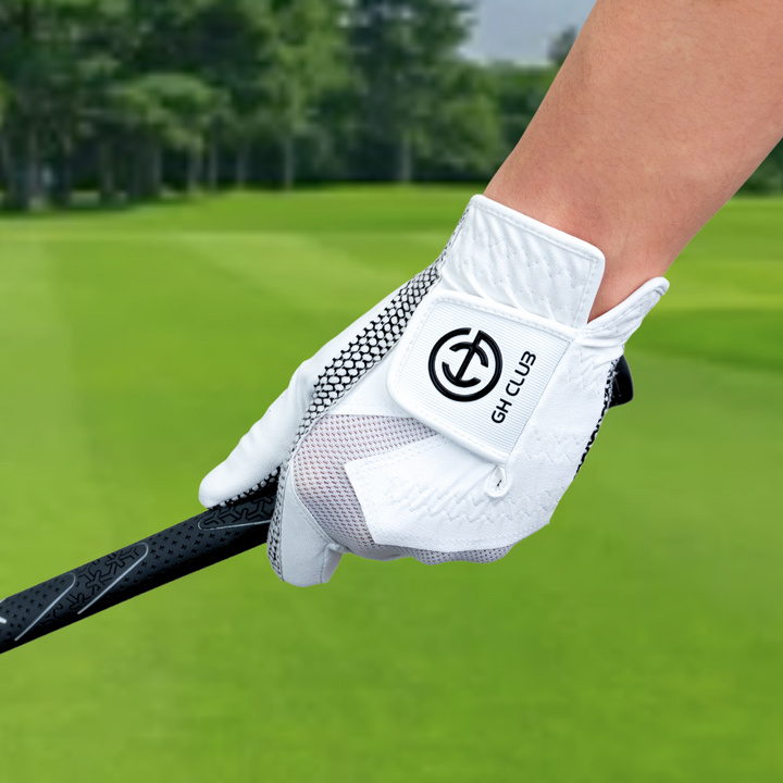 Men's White Left-Hand Golf Gloves 2 Pack Silicone Extra Grip