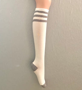 Golf Three-Striped Color Knee-high Socks ( 8 Color-Cobalt color added)