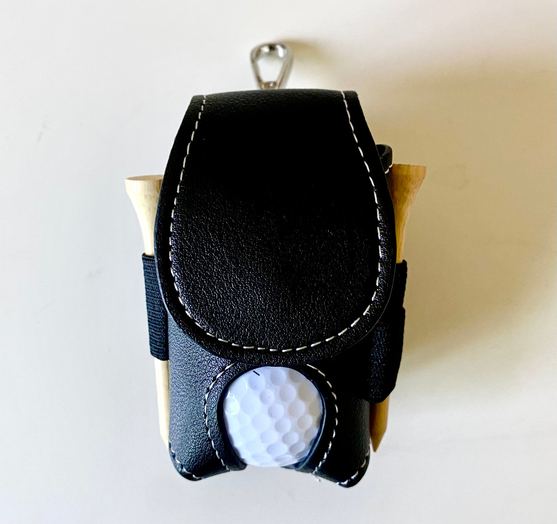 Shulemin Golf Ball Bag,Faux Leather Golf Ball Tees Holder Waist Pouch  Storage Bag Container 